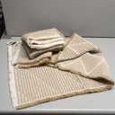 Furicher Waffle Bath Mat Set, Non Slip Bathroom Rugs Sets 2 Piece, Ultra Absorbent Long Bath Rug Runner for Bathroom Boho Chic Decor, Machine Washable Floor Mats, Brown & White, 20"47" Plus 18"30"