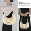 Shoulder Bags for Women Crescent PU Leather Underarm Purses with 3PCS Detachable Strap Cute Hobo Tote Handbag for Work