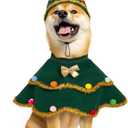 cyeollo Dog Christmas Costume Cute Christmas Tree Outfit Pet Dog Clothes Puppy Xmas Costumes for Small Dogs, Green S
