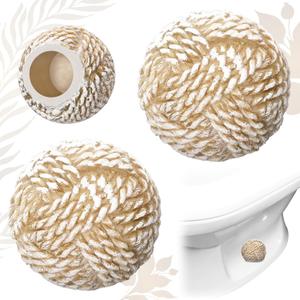 2 Pack Toilet Bolt Covers Decorative Boho Knots Toilet Bolt Screw Cover Caps Ceramic Cute Bathroom Decor Fun Themed Gadgets Replacement Parts