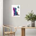 Ypxzzj Framed Butterfly Cat Canvas Wall Art & Decor for Cat Lover Gifts,Wall Decor for Women Girls Bedroom Toddler Baby Room decoration,Cute Kitten Poster for Nursery Home Decor(24''x36'')