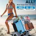 PYY Beach Cart for Sand with 13" Big Balloon Wheels Flodable Aluminum Wagon