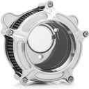 For harley davidson air cleaner filter sportster Touring street glide road king electra Dyna Softail motorcycle air intake (Chromed- gray filter, C-For Touring 2008-2016)