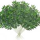 Betylifoy 12Pcs Artificial Italian Ruscus Greenery Stems, 25" Faux Silk Green Leaves Vines Garland Branches Hanging Greenery Spray for Wedding Arch Bouquet Filler Table Centerpieces Home Decor