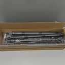 Tension Shower Curtain Rods 1.1" Diameter Black Long Curtain Rod 30 to 100 inch Adjustable Spring Heavy Duty Rods for Bathroom Windows Outdoor No Drill No Slip Stainless Steel