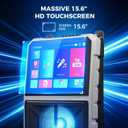 15.6" Full HD Touch Screen Karaoke Machine for Adults | Karaoke System, Lyrics Display, WiFi YouTube Video Playback, 2 Wireless Mics, Portable Bluetooth Speaker for Outdoor Party