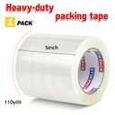 Wide Transparent Tape 5 inch x 110 Yards (330ft), Industrial Grade 5 inch Wide Clear Heavy Duty Packing Tape for Box Office Moving, Shipping and Mailing