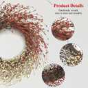 24 Inch Summer Patriotic Wreath for 4th July, Independence Day Wreath Pip Berry for American Farmhouse Grapevine Front Door Wall Window Decoration Home Dcor