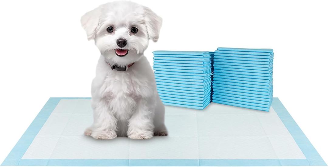 BV Small Puppy Pads 100 Count 17"x24" - Leak-Proof & Absorbent Pee Pads For Dogs with 6-Layer Design, Rapid Dry Sheet & Built-In Attractant - Dog Pad with Odor Control, Perfect for Puppies&Senior Dogs