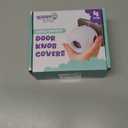 Child Safety Door Knob Cover (4 Pack) Hard-to-Remove Dual-Lock Door Handle Covers for Kids - Reusable Baby Proof Door Knob Locks - Installs Easily, No Tools Needed (White)