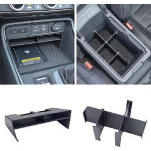 RAVOTOM 2PCS Center Console Organizer Dividers for Honda CR-V 2023 2024 2025 2026 Hybrid Sport Insert Armrest Divider Accessories Compartment Tray Secondary Storage Box