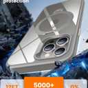 360 Rotatable Magnetic Stand for iPhone 14 pro max Case Compatible with Mag-Safe 16FT Military Drop Protection, Anti-Scratch/Fingerprint Shockproof iPhone 14 pro max Phone Case(Clear-Grey)