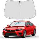 Proadsy 2025 Upgrade Windshield Sun Shade Custom Fit Honda Civic 2022-2024 2025 (Not for 2022 Sport) 4-Layer Foldable Front Sunshade Protector Sun Visor Blocks UV Rays Keep Car Cooler