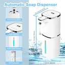 Automatic Liquid Soap Dispenser Touchless, USB Rechargeable Smart Hand Soap Dispenser, 9-Level Adjustable, Physical Button Operation, 13.5oz/400mL Wall Mounted for Bathroom Kitchen Dish Soap (White)