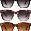 JOLISU Bifocal Sunglasses Reader - 3 Pack Lightweight Oversized Classic Style for Women Reading W/UV 400 Protection