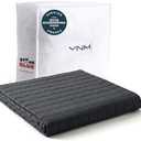 YnM 25lbs Weighted Blanket for Adults, Cotton Heavy Bed Throw Blanket with Cooling Glass Beads for All Season Use, Ideal for One Person of 240lbs (60x80 Inches, Queen Bed, Dark Grey)