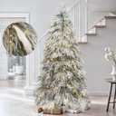 DWVO Illuminated Snowy Pampas Christmas Tree, Natural-Looking Flocked Tree 6ft with 30 Plumes, 355 PE Branch Tips, and 400 Lights for Workplace, Home, and Celebration Embellishment