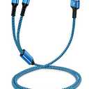 for Apple Lightning & USB-c 2-in-1 Charging Cable (4 Feet), USB to Lightning & USB to USB-c Long Fast Charger Cord for iPhone 17e 17 Air 16e 16 15 Pro Max 14 Plus 13 12 11 mini, Not for Apple CarPlay, Blue