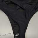 HYTENSUN Women's Cheeky V Cut Back High Waisted Bikini Bottom Cross Criss Swimsuit Bottoms (Large, 870 Black)