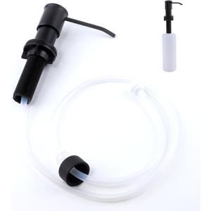 Sink Soap Dispenser Pump Black Built in Kitchen Counter Dish Soap Dispenser with 41" Extension Tube/17 Oz Bottle for Bathroom Under Sink Hand Soap Lotion Pump