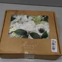 Ling's moment Fake Flowers Box, Faux Artificial Greenery Stems Foam Roses Poppy Silk Leaves Fabic Flower for Centerpieces Bouquet Wedding Vase Floral Decorations, White & Dark Green, Grand Combo