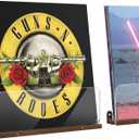 AITEE 2 Pack Vinyl Wall Mount Shelf- Record Wall Display Wooden Record Holder Wall Mount Acrylic Vinyl Record Shelf Clear Floating Shelves-Holds up to 6 Lps Albums