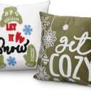 3D Winter Snowflake Pillow Covers 18 x 18 Inch Embroidered Snowman Pillow Covers Snowflake Snowman Jacquard Cushion Case Winter Party Decors for Sofa Couch Bedroom Gift