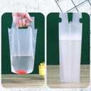 500 Pack Drink Carrier for Delivery, Plastic Drinking Bags with Handle, To Go Clear 1-Cup Packaging Poly Bags for Take Out Beverage Coffee Juice, Single Cup Holder for Stores Restaurant
