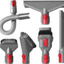 Home Cleaning Kit for Dyson V7 V8 V10 V11 V15 Absolute Animal Motorhead Vacuum Cleaner, Flexible Extension Hose Mattress Tool Stiff Brush Soft Bristle Attachment, and Flexible Crevice Tool
