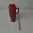 50 oz Tumbler with Handle, Insulated Tumblers with Lid and Straw, Large Metal Sports Water Bottle Jug, Thermal Stainless Steel Travel Coffee Mug Cup, Red