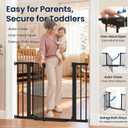 Cumbor 30-43" Baby Gate for Doorways, Auto-Close Walk-Thru Dog Gate, Black
