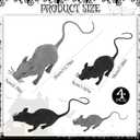 4 Pcs Halloween Fake Rat, Large 13.8 Inches Plastic Realistic Mouse Prank Rat, Faux Mice Rat Gag Gift Props Decoration for Tricks (Rat)