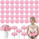 Suncalla 50 Pcs Artificial Peony Rose Flowers Heads 4.7 Inches Silk Fake Peony Head Flowers for Wedding Bridal Bouquet Home Floral DIY Centerpieces Tables Party Decorations (Pink)
