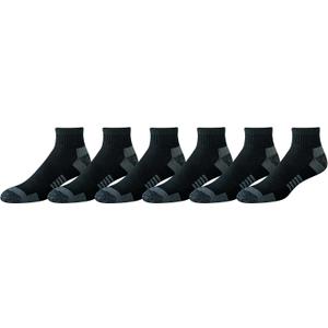 Amazon Essentials Men's Athletic Ankle Socks, Breathable, Cotton Blend, Cushioned, 6 Pairs (13-15, Black)