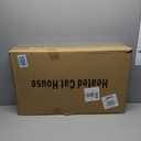 Heated Outdoor Cat House for Winter, 100% Waterproof XXL Shelter (29"x17"x21") with Escape Door & Heating Pad, Insulated for Feral Cats & Small Dogs