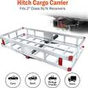 Aluminum Hitch Cargo Carrier, 49.21" x 22.36" x 7.09" Trailer Hitch Cargo Carrier Hitchs Mount Cargos Hitchs Carriers Basket, 500lbs Capacity, Fit 2" Receiver for Suvs Trucks Vans Pickups Camping