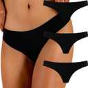 Shinesty Womens Thongs Pack | Seamless, No Show, Sexy Panties for Women | Medium (3 Pack) Black