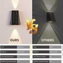 JoollySun Solar Outdoor Wall Lights: Solar Sconce Lights Outdoor Wall Mount for Outside House Porch Yard Fence (2 LED)