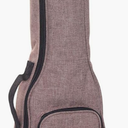 Simple Linen 10MM Classic Thick Durable Ukulele Case Bag with Large Storage (21in, Brown)