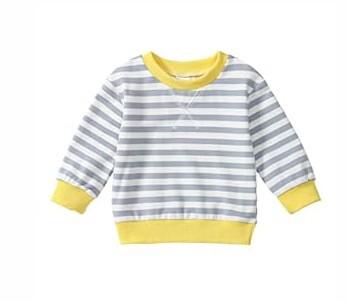 Toddler Girl Sweatshirt Long Sleeve Striped Pullover Top Fall Winter Outfits 1-5T (6-7 Y,  Yellow)