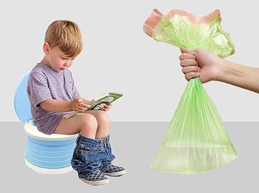 Portable Potty for Toddler Travel Foldable Potty Seat for Toddler Training Toilet for Kids Boys Girls Car On The Go Potty Travel Toilet Chair for Camping Park Indoor/Outdoor (Blue)