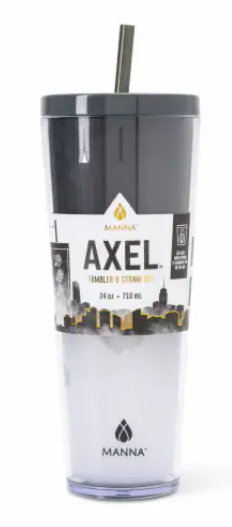 Manna™ Axel™ Plastic Tumbler & Straw Set - Black Missing Straw