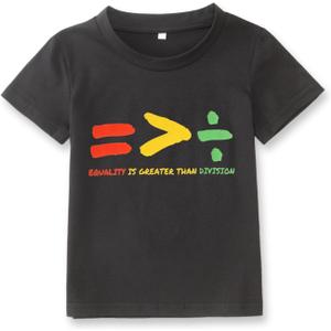 Ritatte Black History Month Shirts for Toddler Baby Boys Girls African Shirt Equality is Greater Than Division Tees Tops (5-6 Years)