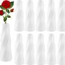 10 Pack White Vases, 8 Inch Plastic White Bud Vases Bulk for Flowers Pampas Grass, Tall Unbreakable Ceramic Look Small Plastic Flower Vases for Centerpieces Home Table Decor