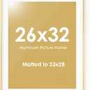 Fun Memories 26x32 Picture Frame, Metal Picture Frame Wall Mounting Horizontally or Vertically - Poster Frame Simple and Elegant Decor for Wall - 1 Pack - Gold