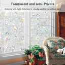 NINETREX Window Privacy Film,3D Stained Glass Window Film, Decorative Window Covering Sun Blocking Vinyl Static Cling Anti-UV Heat Control for Home Decor, Tulip 23.6 x 78.7inch