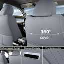 Coverado Tacoma Seat Covers Full Set, Faux Leather Seat Covers Custom Fit for 2005-2023 Toyota Tacoma Double/Crew Cab Base Prerunner SR5 Limited TRD Sport Interior Covers (Gray)
