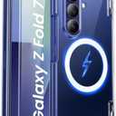 SIXBOX Magnetic for Samsung Galaxy Z Fold 7 Case, Compatible with MagSafe & Hinge Protection, [Non-Yellowing] Transparent Shockproof Protective Magnetic Phone Cover Case for Galaxy Z Fold 7, Clear