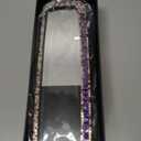 ZIMISI Bling Car Rear View Mirror, 10.51 Inch HD Glass Wide Angle Rearview Mirrors, Clip-on Crystal Diamond Panoramic Rear View Mirror Accessories, Bling Car Decorations for Women (Purple)