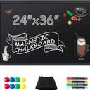 SELEAD Magnetic Chalkboard Words Sign - 24" x 36" Large Black Frame Wall Decor Bulletin Chalk Board for Menu, Business, Restaurant, Home Office